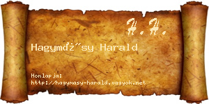 Hagymásy Harald névjegykártya